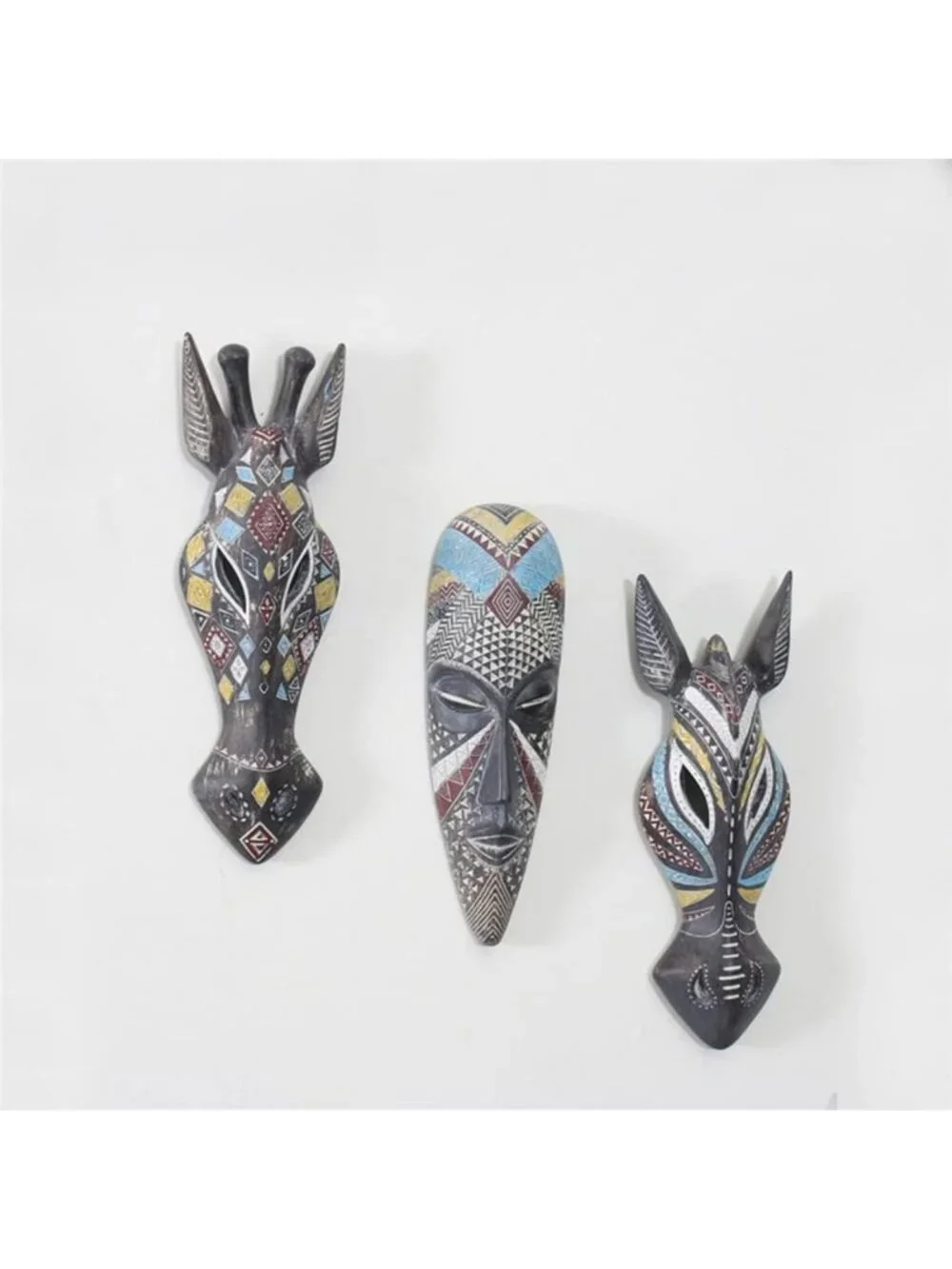 Hand-Carved African Tribal Wall Mask Sculpture | Unique Home Decor Art Piece